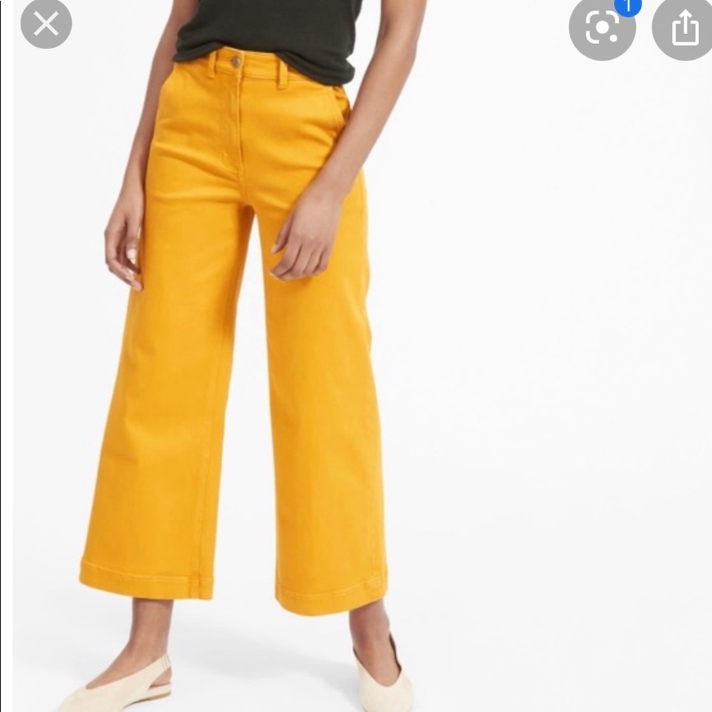 Everlane Wide Leg Crops in Golden Yellow, Sz 2